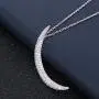 AoedeJ 14K White Gold Crescent Moon Necklace for Women Girls Sterling Silver CZ Dainty Moon Pendant Necklace