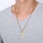 18K Gold Cuban link Chain Cross Flat Pendant Necklace Solid Clasp for Men,Women, boys, Teens. PLated Thin for Charms Miami Cuban Link Diamond Cut Fashion jewelry