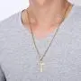 18K Gold Cuban link Chain Cross Flat Pendant Necklace Solid Clasp for Men,Women, boys, Teens. PLated Thin for Charms Miami Cuban Link Diamond Cut Fashion jewelry