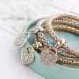 BELLA-Bee 3PCS/Set Multilayer Butterfly Heart Elephant Charms Chain Bracelet Crystal Stretch Bracelet for Women Girls Jewelry