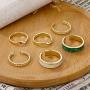 FUTIMELY 3PC Simple Open Stacking Rings for Women Men,Boho Vintage Knuckle Joint Rings Set Gold Midi Multiple Finger Rings Blue Statement Ring Sets