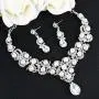 EVER FAITH Austrian Crystal Simulated Pearl Bridal Teardrop Necklace Earrings Set Clear Silver-Tone EVER FAITH Austrian Crystal Simulated Pearl Bridal Teardrop Necklace Earrings Set Clear Silver-Tone