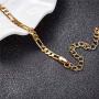 kelistom Customised Letter 18k Gold Plated 4mm Figaro Chain Initial Anklet for Women Fashion Ankle Bracelet 1-7 Letters Available