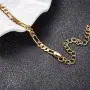 kelistom Customised Letter 18k Gold Plated 4mm Figaro Chain Initial Anklet for Women Fashion Ankle Bracelet 1-7 Letters Available