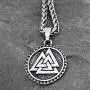 GuoShuang Nordic Viking Valknut Amulet Stainless steel Pendant Necklace for man and women -With Valknut Rune Gift Bag GuoShuang Nordic Viking Valknut Amulet Stainless steel Pendant Necklace for man and women -With Valknut Rune Gift Bag
