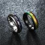 hohrayway Emotional Change Color Temperature Feeling Heartbeat ECG Rings Mood Rings for Lovers Stainless Steel Rings 6mm