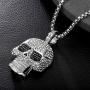 ROWIN&CO Iced Out Hip hop Bling Skull Pendant Necklaces Men Cz Diamond Personalized Punk Jewelry Birthday Gifts to Best Love Husband/Boyfriend, with 28'' Chain