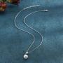 Olbye Pearl Pendant Necklace Silver Drop Necklace Choker Unique Necklace Jewelry for Women and Girls (Silver)