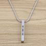 Lademayh Bar Necklace Engraved Inspirational Word Necklaces for Women, Stainless Steel Vertical Personalized Necklace with 20''+2'' Chain