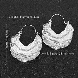DAMLENG Simple Fashion Large Vintage Gold Circle Hoop Earrings Boho Irregular Hollow Shield Shape Dangle Drop Earrings for Women Girls Statement Jewelry Gifts