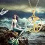 SISGEM Solid 14K Gold Mermaid Pendant Necklace Fairytale Mermaid Pearl Necklace for Women Girls Dainty Jewelry Gifts for Her, 16-18 SISGEM Solid 14K Gold Mermaid Pendant Necklace Fairytale Mermaid Pearl Necklace for Women Girls Dainty Jewelry Gifts for Her, 16-18