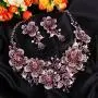 EVER FAITH Womens Crystal Elegant Flower Leaf Bridal Necklace Earrings Set EVER FAITH Womens Crystal Elegant Flower Leaf Bridal Necklace Earrings Set