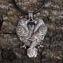 HAQUIL Viking Jewelry Huginn and Muninn Raven Couple Pendant Necklace for Men and Women