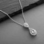 Mariell Pear-Shaped Cubic Zirconia Teardrop Bridal Necklace Pendant - Platinum Plated Wedding Jewelry