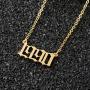 M MOOHAM Birth Year Necklace for Women, 18K Gold Plated Old English Birth Year Number Pendant Necklace Jewelry Gifts for Women Birthday Anniversary, 1970-2021