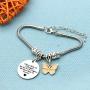 CAROMAY Coworker Bangle Bracelets Butterfly Pendant Colleague Friends Birthday Gift Farewell Christmas Jewelry for her