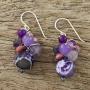 NOVICA Multi-Gem Quartz .925 Sterling Silver Cluster Earrings, Lovely Blend in Purple