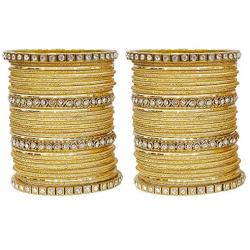 MUCH-MORE Elegant Design Colourful Metal Bangles for Karva Chauth & Wedding Wear for Women & Girls