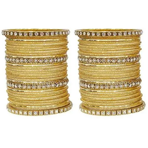 MUCH-MORE Elegant Design Colourful Metal Bangles for Karva Chauth & Wedding Wear for Women & Girls