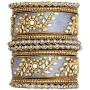 Aheli Traditional Wedding Designer Silk Thread Faux Stone Studded Bridal Bangle Set Chuda Indian Ethnic Bollywood Fashion Jewelry for Women