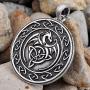 QIANJI Celtic Dragon Pendant Necklace Celtic Knot Wolf Stainless Steel Necklace Women Men Vintage Bag Package