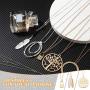 Yaomiao 20 Pieces Long Pendant Necklace Y Tassel Leaf Circle Bar Necklace Simple Bar Layer Tassel Y Charm Necklace Set for Women Girls
