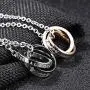 MJartoria Matching Necklaces for Couples-His Crazy Her Weirdo Engraved Ring Pendant Necklaces Anniversary Valentines Day Gifts for Boyfriends Girlfriends