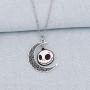 BEKECH Jack and Sally Nightmare Before Christmas Movie Lovers Gift Jack and Sally Crescent Moon Pendant Necklace Set for Couple Remembrance Love Gift&