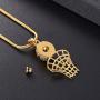 Stainless Steel Basketball Memorial Urn Jewellery Pendant Hold Cremation Keepsake Necklace for Ashes