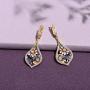 Santuzza Dragonfly Dangle Earrings 14k Yellow Gold Plating 925 Sterling Silver White Cubic Zirconia Enamel Flower Drop Earring Jewelry For Women