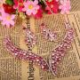 EVER FAITH Austrian Crystal Graceful Wing Flower Necklace Earrings Set