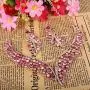 EVER FAITH Austrian Crystal Graceful Wing Flower Necklace Earrings Set EVER FAITH Austrian Crystal Graceful Wing Flower Necklace Earrings Set