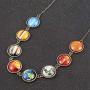 JczR.Y Eight Planets Necklace Pendent Double-Sided Glass Ball Universe Galaxy Solar System Guardian Stars Necklace for Women