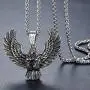 Aoiy Mens Stainless Steel Large Eagle Biker Pendant Necklace, 24'' Link Chain, aap131 Aoiy Mens Stainless Steel Large Eagle Biker Pendant Necklace, 24'' Link Chain, aap131