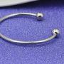USENSET 2Pcs/Lot Charm Bead Bracelet Butterfly Bangles Stainless Steel Jewelry for Women Lover Gifts