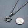 Stainless Steel Star of David Pendant Necklace, Unisex, 24'' Link Chain, hhp010