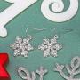 Unijew Christmas Cz Snowflake Earrings for Girls Women, Silvery Celebration Decoration Dangle Earrings, Sparkle CZ Inlaid Snowflake Earrings, Christmas Gift for Women