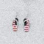 KEYCHIN God Bless America Patriotic Independence Day Earrings Patriotic 4th of July Gift American Sign Earrings Asymmetric Pattern Patriotic Jewelry for Women