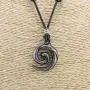 BlueRica Koru Spiral Wave Pendant on Adjustable Black Rope Cord Necklace BlueRica Koru Spiral Wave Pendant on Adjustable Black Rope Cord Necklace
