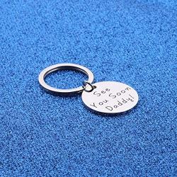 WUSUANED Daddy to Be Gift See You Soon Daddy Pregnancy Announcement Keychain Baby Announcement Keychain Gift for New Dad