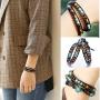 Leather Wrap Cuff Bracelet Turtle Turquoise and Tiger Eye Beads Handmade Bangle Boho Wristband for Men Women