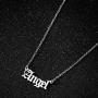 JIAHATE Personalized Name Pendant Necklace,Old English Font Custom Handmade Script Initial Nameplate Necklace Jewelry Gift for Girls Womens,Name Crown Necklace