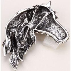 Szxc Jewelry Womens Crystal Big Horse Brooch Pendant Necklace