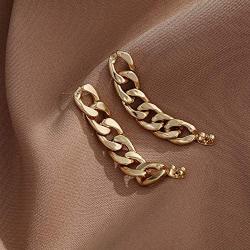 Minimalist Gold Chunky Link Long Chain Drop Earrings for Women Girls Simple Metal Chain Dangling Tassel Earrings Jewelry