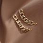 Minimalist Gold Chunky Link Long Chain Drop Earrings for Women Girls Simple Metal Chain Dangling Tassel Earrings Jewelry