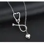 SXNK7 Stainless Steel Stethoscope Lariat Necklace Heartbeat Pendant for Doctor Nurse Jewelry (Silver Tone) SXNK7 Stainless Steel Stethoscope Lariat Necklace Heartbeat Pendant for Doctor Nurse Jewelry (Silver Tone)