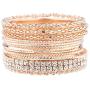 LUX ACCESSORIES Pave Chain Link Mesh Multi Bangle 13 Pc Set
