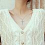 UCADRIT Cross with Rose Necklace 925 Sterling Silver with Simulated Birthstone Cross Jewelry for Women