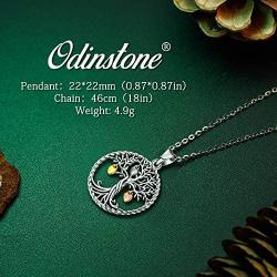 Tree of Life Necklace for Women Girls, 925 Sterling Silver Pendant''Fruit of Life'' Fine Jewelry Gifts for Wife, Mum and Girlfriend