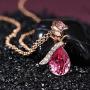 FUJIN Rose Necklace Jewelry for Women Hypoallergenic 18K Rose Gold/White Gold Plated Ladies Necklace Embellished with Crystals from Swarovski Jewel Gifts for Mom